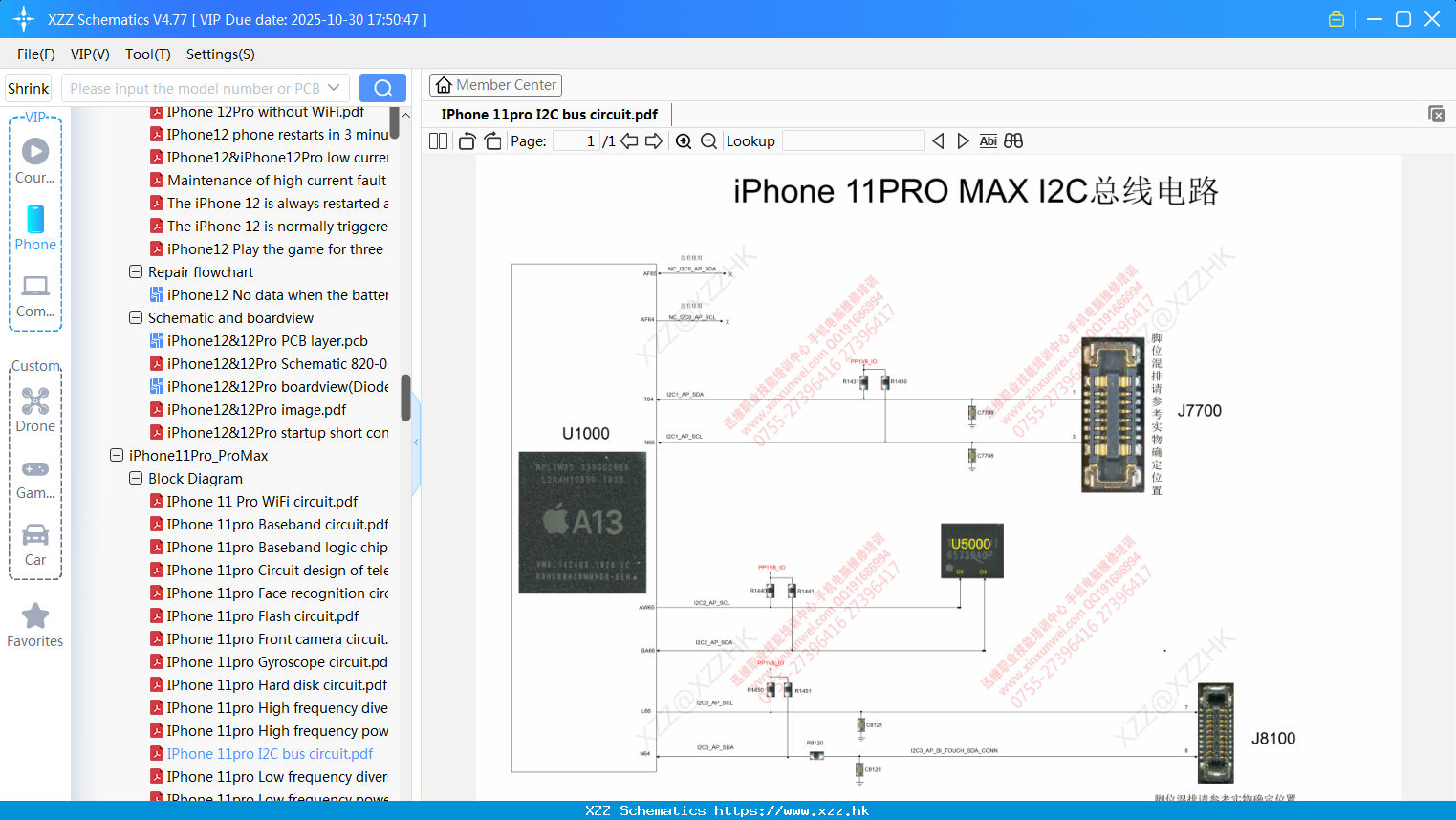 IPhone 11pro I2C Bus Circuit